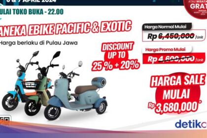 Wow! Cuma di Transmart Fat Day Sale Beli Sepeda Listrik Hemat Rp 2,7 Jutaan