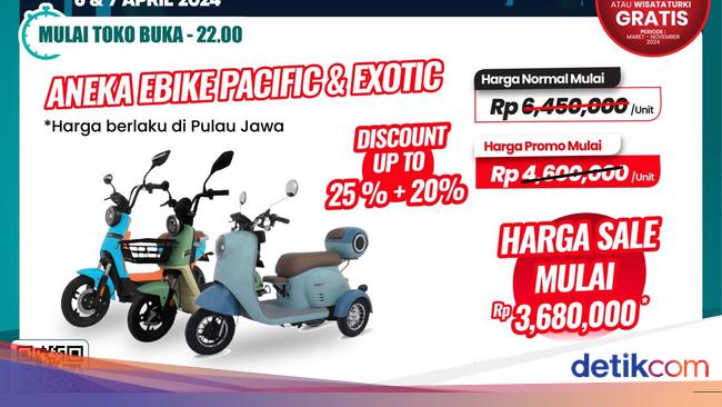 Wow! Cuma di Transmart Fat Day Sale Beli Sepeda Listrik Hemat Rp 2,7 Jutaan