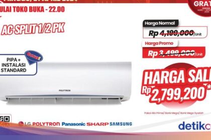 Beli AC 1/2 PK Diskon Rp 1,3 Jutaan di Transmart Elephantine Day Sale